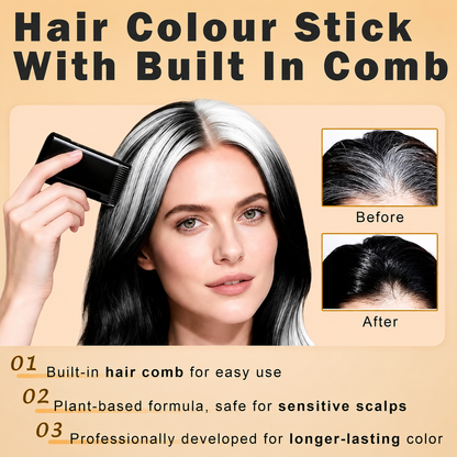 2 in 1 Hair Color Stick Comb | Instant Gray Hair Cover Touch Up Stick for Men & Women